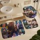 thumbnail image 5 of Juego de 4 cortinas de ducha de Harley Quinn con alfombrillas antideslizantes, tapa de inodoro y alfombrilla de baño, cortina de ducha impermeable con decoración de dibujos animados para baño con 12, 5 of 8
