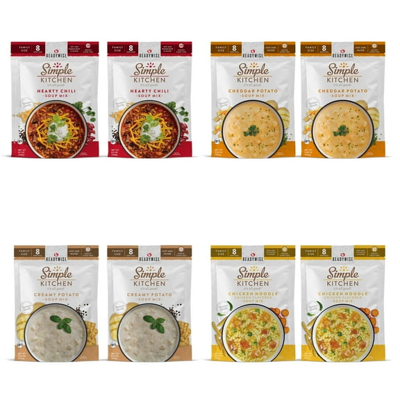 Simple Kitchen Soup Favorites Variety Pack (8 count, 8-Servings per Pouch) 64 Total Servings