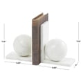 thumbnail image 3 of DecMode 6" Sleek Orb Geometric 12 lbs White Marble Bookends with L- Shaped Bases (Set of 2), 3 of 7