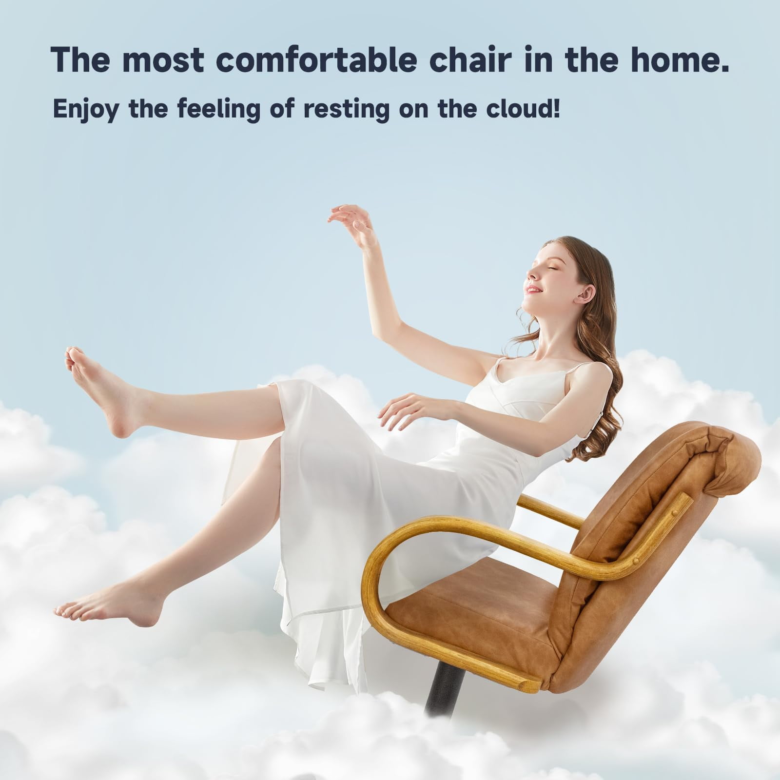 Chromcraft Swivel Tilt Dining Chair with Casters, PU Leather Upholstered, Soft Rubber Wheels, Ivanhoe NPL Cognac