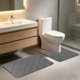thumbnail image 4 of Juego de alfombras para inodoro con base antideslizante de látex en forma de U – Alfombra absorbente de secado rápido para baño, ducha, bañera y lavabo – Alfombra de baño lavable, 4 of 6