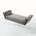 thumbnail image 3 of Inspired Home Adele Velvet Modern Nailhead Trim Acrylic Legs Bench, Grey, 3 of 9