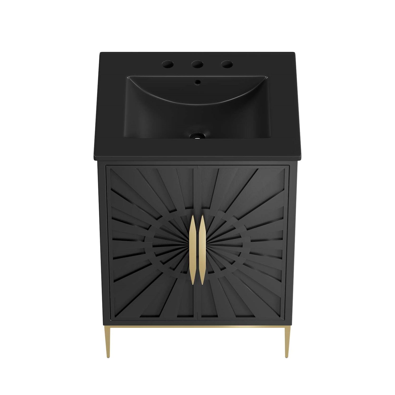 Sink Vanity Cabinet, Black, Wood, Hotel Bedroom Bathroom, Modern Contemporary HB34666