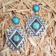 thumbnail image 1 of Nvzi Pendientes colgantes de estilo retro, nuevos y únicos, joyería étnica bohemia vintage (azul), 1 of 5