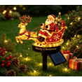 thumbnail image 7 of Solar Powered Santa & Golden Reindeer Sleigh Garden Stake Light, LED Illuminated Christmas Ornament for Lawn Backyard Porch Festive Night Display, 7 of 7