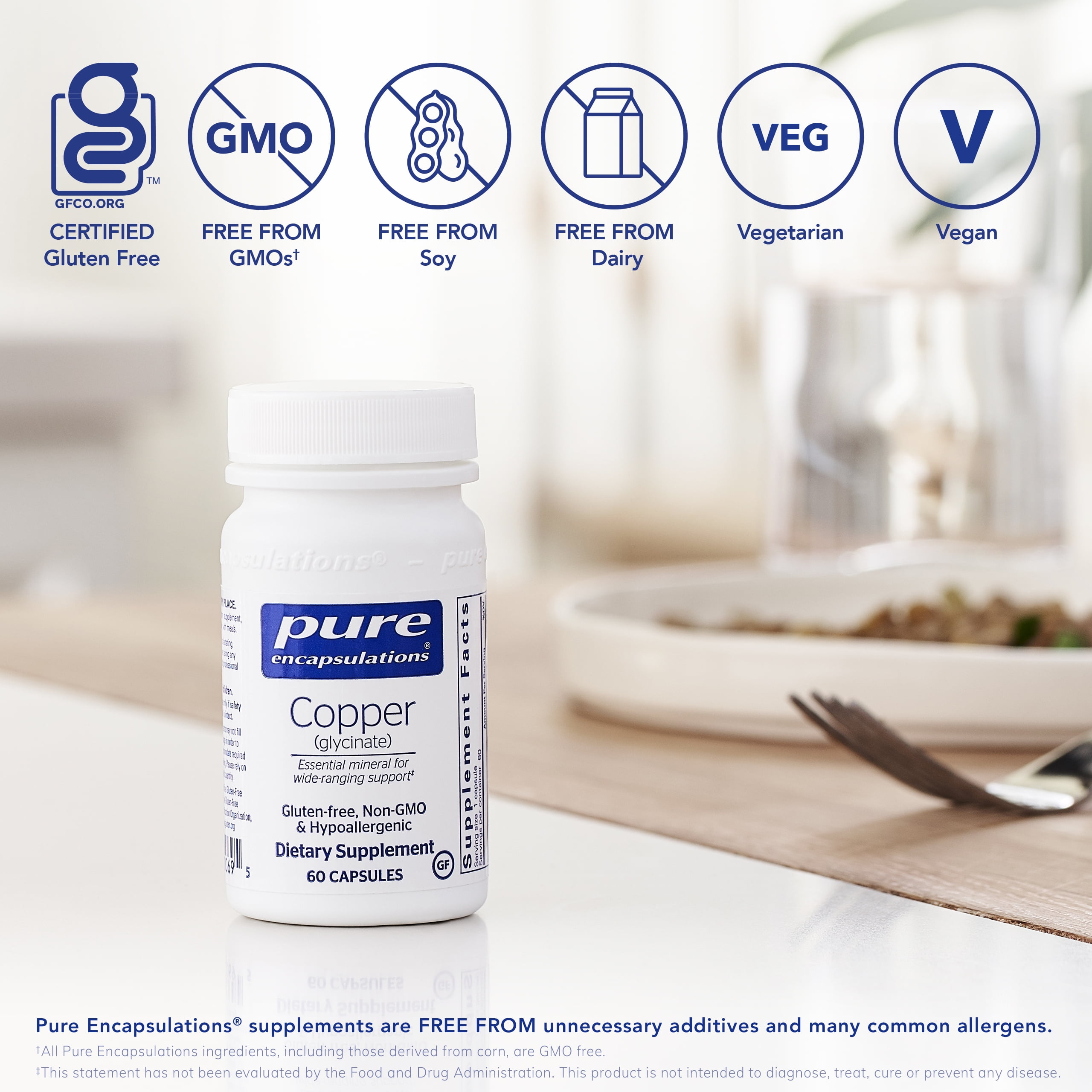 Buy Pure Encapsulations Copper (Glycinate) Iron Absorption Supplement