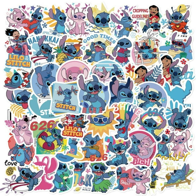 Stitch Stickers for Water Bottles, Laptops, Skateboards: Durable Vinyl Material with Waterproof Feature, High Definition Printing Ensures Vivid Colors