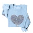 thumbnail image 4 of Women's Valentine's Day Heart Sequin Sweatshirt Women's Crew Neck Long Sleeve Pullover Long Sleeve Women's Casual Valentine's Day Heart Sequin Crew Neck Sweatshirt Cute Sweatshirts, 4 of 5