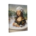 thumbnail image 2 of Mona Lisa Funny Bathroom Art Print, 20X25 Framed Canvas Art, Monalisa Cartoon Bath Design Wall Decor, Home Bedroom Living Room Office Gift, Teen & Bedroom Art Poster, 2 of 4