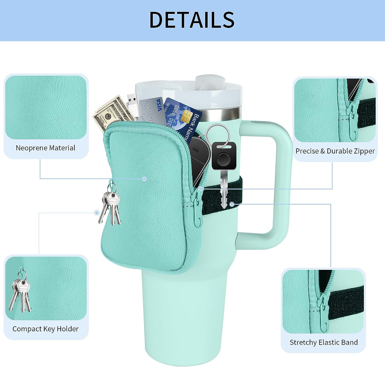 Bottle Pouch Gym Water Caddy with Phone Holder, Water Bottle Sleeve Bag  with Pocket for Cards, Keys,…See more Bottle Pouch Gym Water Caddy with  Phone