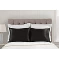 thumbnail image 2 of Blissford Luxury Black Satin Pillowcase with Zipper Closure, Queen 2-Pack, 2 of 7