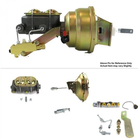 Helix Suspension Brakes & Steering 1967-1969 Chevy Camaro Firewall Mount Power 11 in. Single Brake Booster Kit LS Disc & Disc