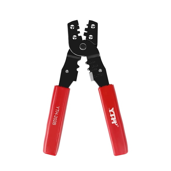 YTH-202B Terminal Crimping Pliers AWG Wire 14-28 Crimp Cable Cutting Hand Tools Clamp Multitools for Jewellery Making Fishing 18cm Red