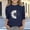 Navy, variant on Big Kids Girls Navy 3/4 Sleeve Shirt Casual Crewneck Top Stretchy Soft Tee Cute Butterfly Flower Graphic,Size 4-5T