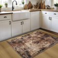 thumbnail image 2 of Entryway Washable Rugs 2x3 Brown Red Entrance Rugs, Small Coffee Entry Rug Low Pile Non Slip, Modern Abstract Area Rug for Kitchen Bathroom Bedroom, Front Door Indoor Door Mat, Vintage Carpet, 2 of 5