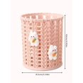thumbnail image 2 of 1pc Hollow Out Plastic Pen Holder, Simple Multi-purpose Stationery Storage Box For Office, School Student, 2 of 3