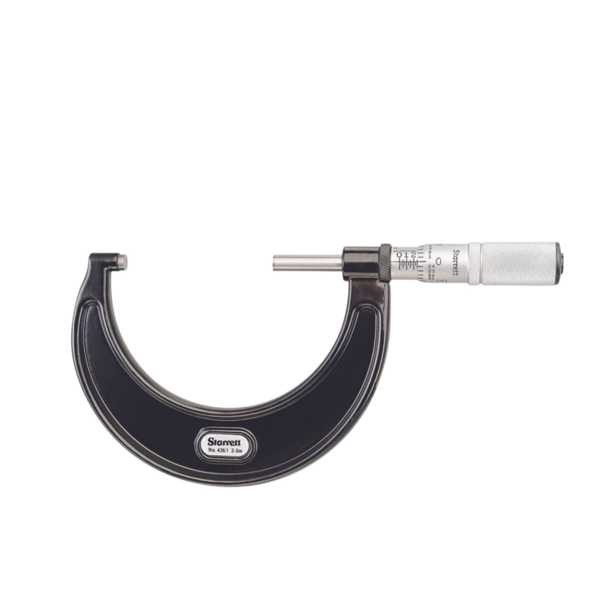 Starrett Outside Micrometer with OnePiece Spindle, Satin Chrome Finish