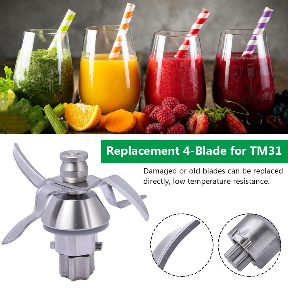 Thermomix inner blade replacement for Thermomix TM31, stainless steel joint  included, 4-point sharp blades, food crusher with kitchen robot TM31