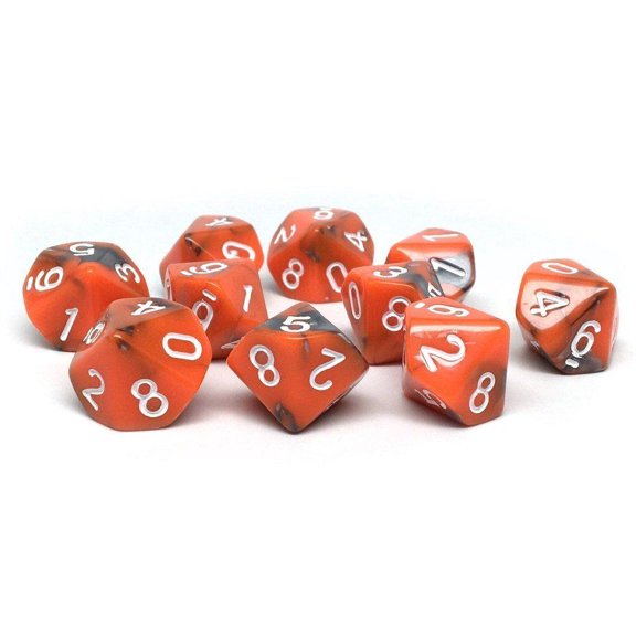 d10 Orange and Grey Granite w/White (10) New Condition!