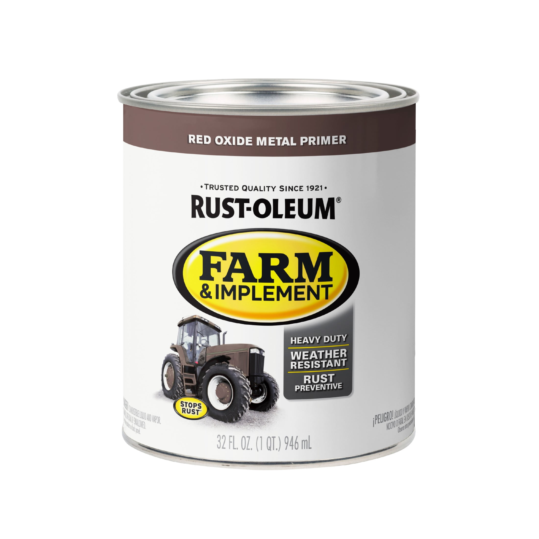 2 Pack, Red Oxide Metal, Rust-Oleum Flat Specialty Farm and Implement Primer-280151, 1 qt