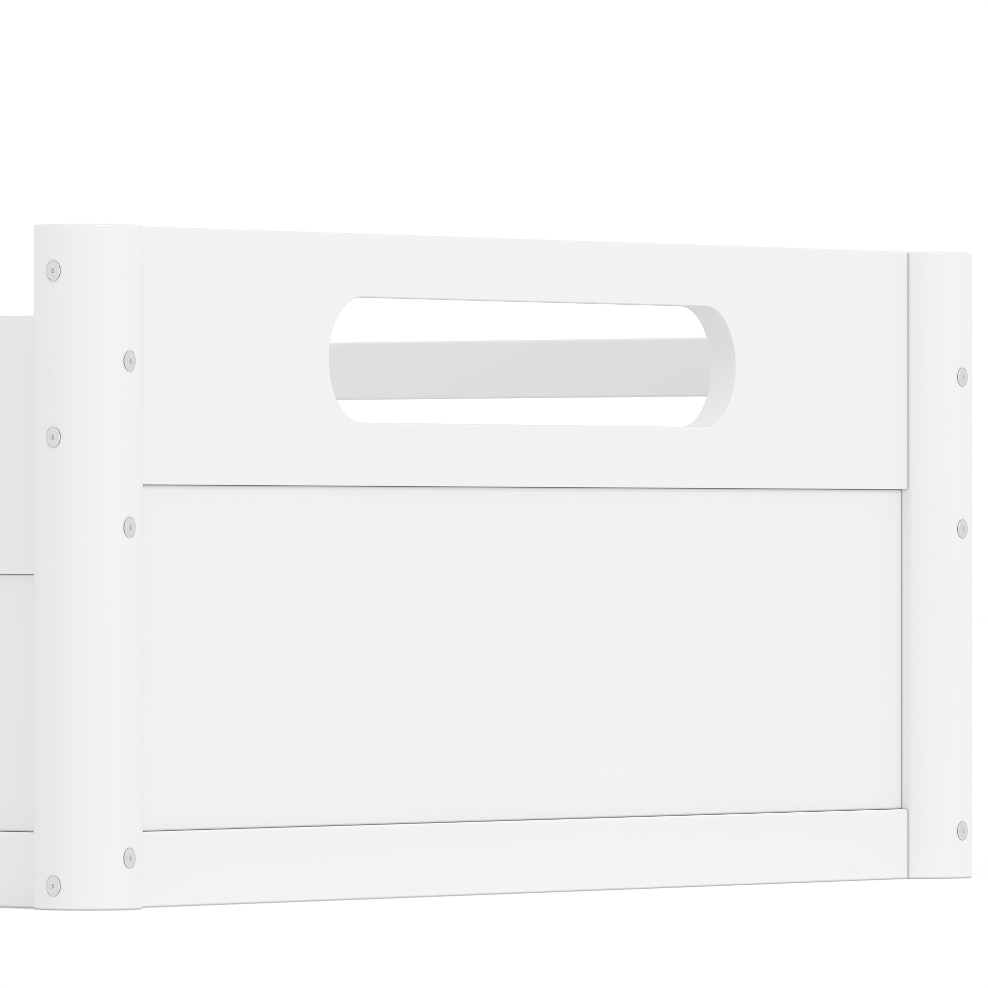 Leumius Twin Size Floor Bed with Full-length Guardrails,Low Profile Montessori Bed Frame,Easy Assembly, No Box Spring Needed,White