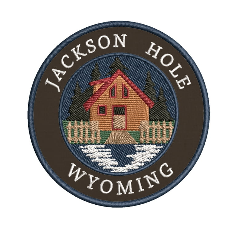 Cabin by the Lake - Jackson Hole Wyoming 3.5 Embroidered Patch DIY Iron-On  / Sew-On Badge Emblem - Fishing Camping Hiking Nature Animals - Decorative  Novelty Souvenir Applique 