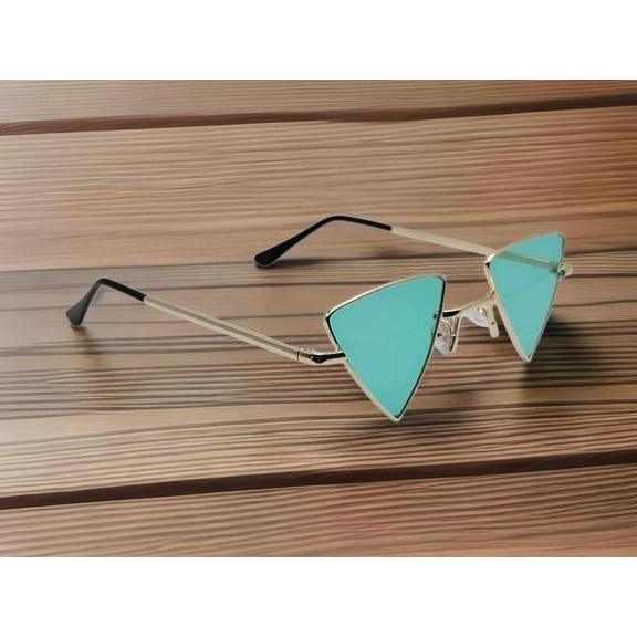 Green Retro Triangle Cat Eye Sunglasses | Cateye Sunglasses Vintage