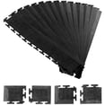 thumbnail image 1 of VEVOR Male Garage Floors Transition Edge Kit, 12 Edges and 4 Corners, Sturdy PVC Interlocking Modular Garage Floor Edging Slip-resistant, Compatible Only with VEVOR 4-Sided Interlocking Mats, Black, 1 of 9