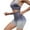Gray, variant on Bovxnpu Women Athletic Outfits, 2 Piece Workout Sets, Seamless Yoga Suit Women Fitness Suit High Waist And Hip Lifting Shorts Sleeveless Round Neck Top Set S