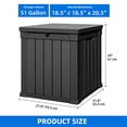 thumbnail image 2 of Dextrus 51 Gallon Weatherproof Resin Deck Box, Lockable Outdoor Storage Container, Multi-Purpose Patio Storage Bin for Package Delivery, Garden Tools, Pool Accessories and Outdoor Cushions, Black, 2 of 9