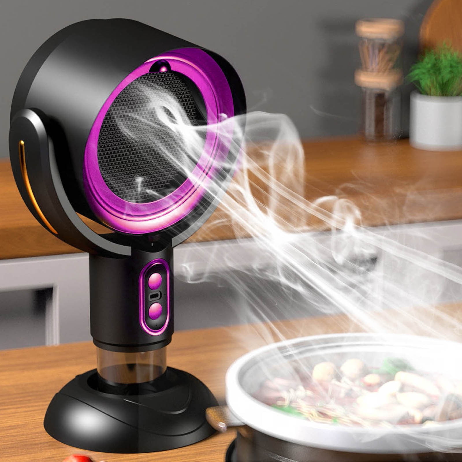 Portable Range Hood,USB Rechargeable Tabletop Exhaust Fan,Djustable Wind Speeds, Removable Oil Collection Cup,Puff Chill Fan For Smoking,Suitable For Bbq, Hot Pot And Rv Kitchen