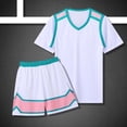 thumbnail image 3 of HXWCHs Girls Boys Basketball Shirt and Shorts 2 Piece Printed Sports Uniform Set for Kids Youth Size: 7-8 Years White, 3 of 8