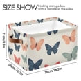 thumbnail image 4 of Yayeee 2 Pack Canvas Storage Basket with Handles for Shelves Fabric Bins Closet Organizer, Orange Butterflies, 4 of 8
