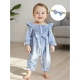 thumbnail image 5 of BemeyourBBs Baby Girl Fall Outfits Long Sleeve Smocked Jumpsuit with Headband, 5 of 9