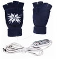 thumbnail image 5 of Seductiva Christmas Gloves Winter Unisex Christmas Print Knit Heated Gloves USB Connection Three Speed Timing Temperature Adjustment Indoor Work Winter Gloves Blue, 5 of 7