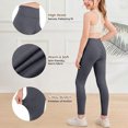 thumbnail image 4 of Resicozy Girls Leggings with Pockets Athletic High Waisted pant Workout Active Dance Running Yoga Pants for Kids3-12 Years Dark Gray 160, 4 of 5