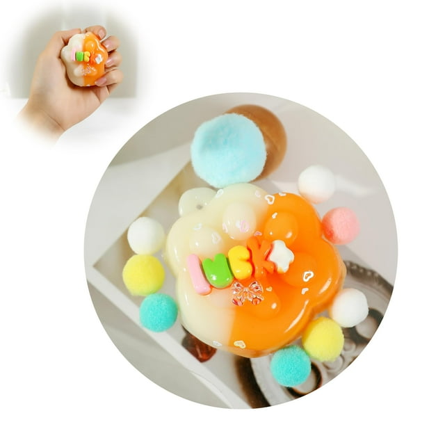 Taba Squishy Cat Paw Squeeze Toys Juguete sensorial Fidget para su mejor fiesta suave y relajada Favores Regalo de cumpleaños Juguetes blandos para adultos (Degradado naranja blanco)