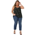 thumbnail image 3 of DARING DIVA Women's Plus Cami Top V Neck Adjustable Straps Tank Tops 1X Black, 3 of 7