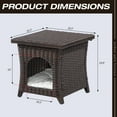 thumbnail image 6 of MeetLeisure Patio End Table, Wicker Side Table and Cat Bed with A Cushion for Cats, 6 of 8