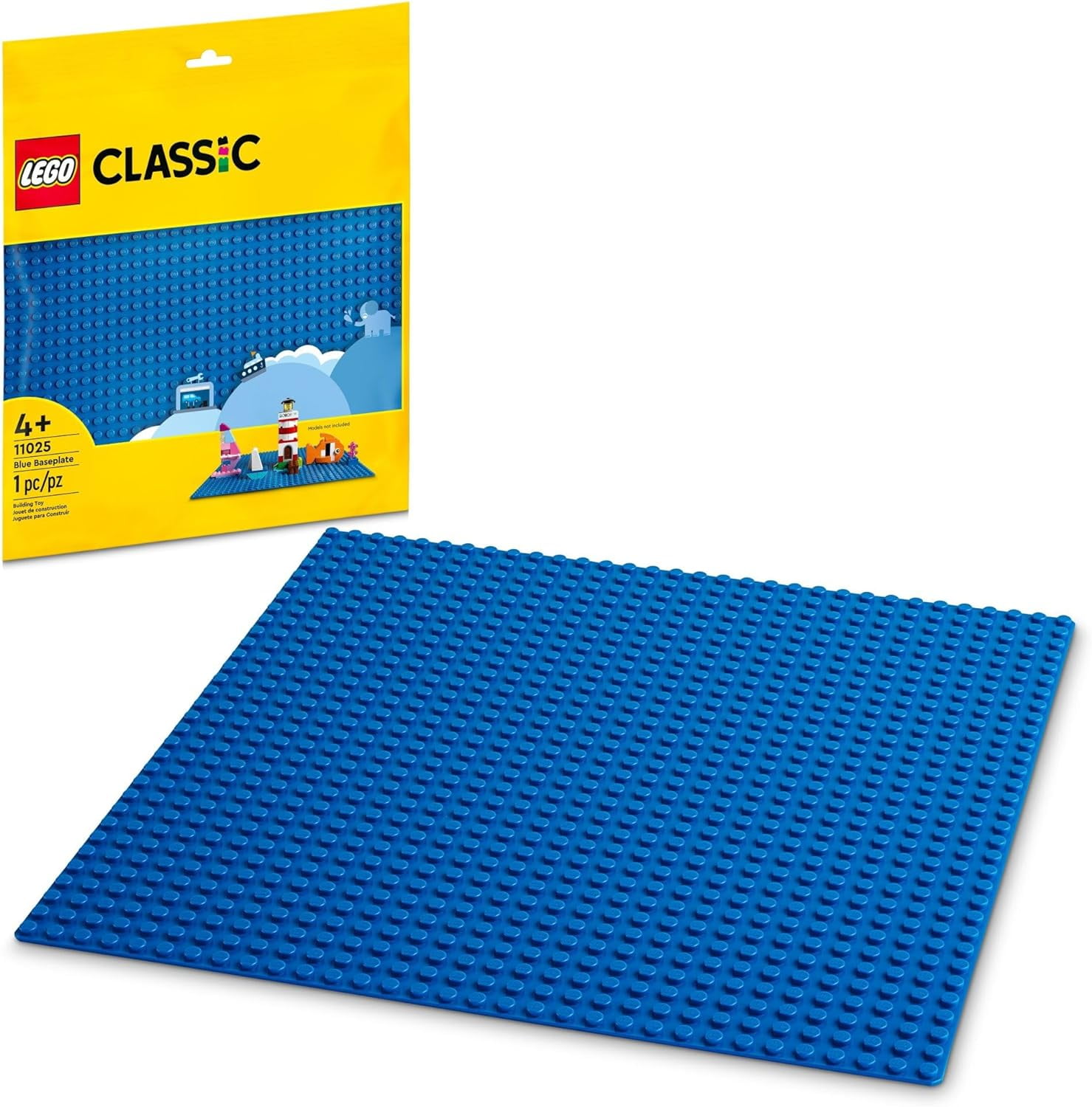 Creative QT Bauklötze Grundplatten – 4 Stück, 25,4 X 25,4 Cm, Selbstklebend, Kompatibel Mit LEGO & Co.