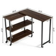 thumbnail image 3 of Giantex Patented Rotating Couch Side Table, L-Shaped Sofa End Table, Moveable Laptop Table for Home Office, Walnut, 3 of 6