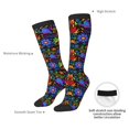 thumbnail image 4 of Balery Colorful Floral Calcetines novedosos Calcetines deportivos Calcetines hasta la rodilla Calcetines de algodón Calcetines originales y geniales, 4 of 6