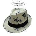 thumbnail image 2 of Pxiakgy Clearance Sale!! Fedora Hat Wide Brim Summer Beach Sun Cap Panama Hat for Men Women Parent Child Adult Beach Wind Travel Tree Printing Paper Jazz Hat Sun Hat Beige One Size, 2 of 3