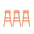 thumbnail image 4 of WestinTrends Malibu HDPE Outdoor Patio 29" Bar Stool Saddle Seat (Set of 3), Orange, 4 of 11
