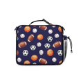 thumbnail image 3 of Football and Rugby Navy Pattern Bento School Insulated Lunch Bag Box with Shoulder Strap and Bottle Holder, 11" X 9.5" X 3.5", 3 of 5