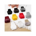 thumbnail image 6 of INSPIRE CHIC Women's Elastic Faux Fur Knit Gloves Winter Warm Soft Half Finger Thumb Hole Furry Wrist Sleeves for Windproof Plush Dress Wine Red, 6 of 6