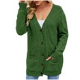 thumbnail image 6 of Women's Cable Knit Cardigan Open Front Long Sleeve Button Down Coat Casual Loose Soft Chunky Sweaters Outerwear Ladies Clothes, 6 of 8