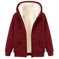 thumbnail image 1 of DXOUPM Zip Up Hooded for Women Sweatshirt Fashion Long Sleeve Plush Coat Fall Clothes Tops, 1 of 3