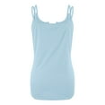 thumbnail image 6 of Tank Top For Women Summer Casual Solid Color V Neck Vest Camisole Tshirt Top Blue S, 6 of 6