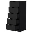 thumbnail image 4 of Logan Black 5 Narrow Drawer Dresser,Black Wood Furniture Bedroom Dressers Chests Wardrobes, 4 of 8